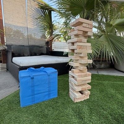 Giant Tumbling boocks game Stack & Wood Tower Game -  45 Piece And Storage