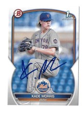 2023 BOWMAN DRAFT KADE MORRIS METS ATHLETICS UTOGRAPHED SIGNED BASEBALL CARD RC