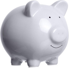 Large Ceramic Piggy Bank, Ideal for Boys and Girls, Kids Money and Coin Bank, Pe