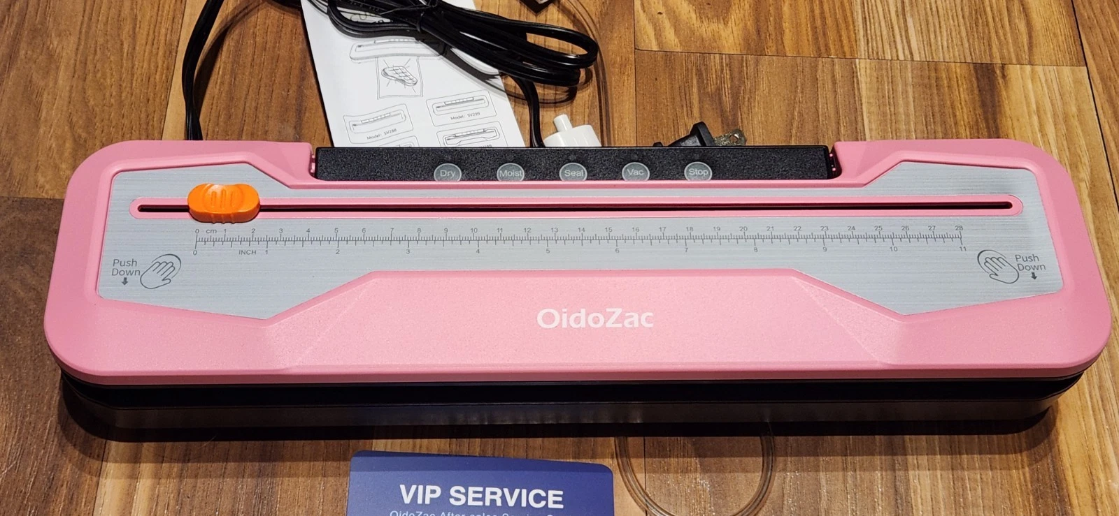 OidoZac 8-in-1 Vacuum Sealer Machine Pink Food Saver Open Box Works Great