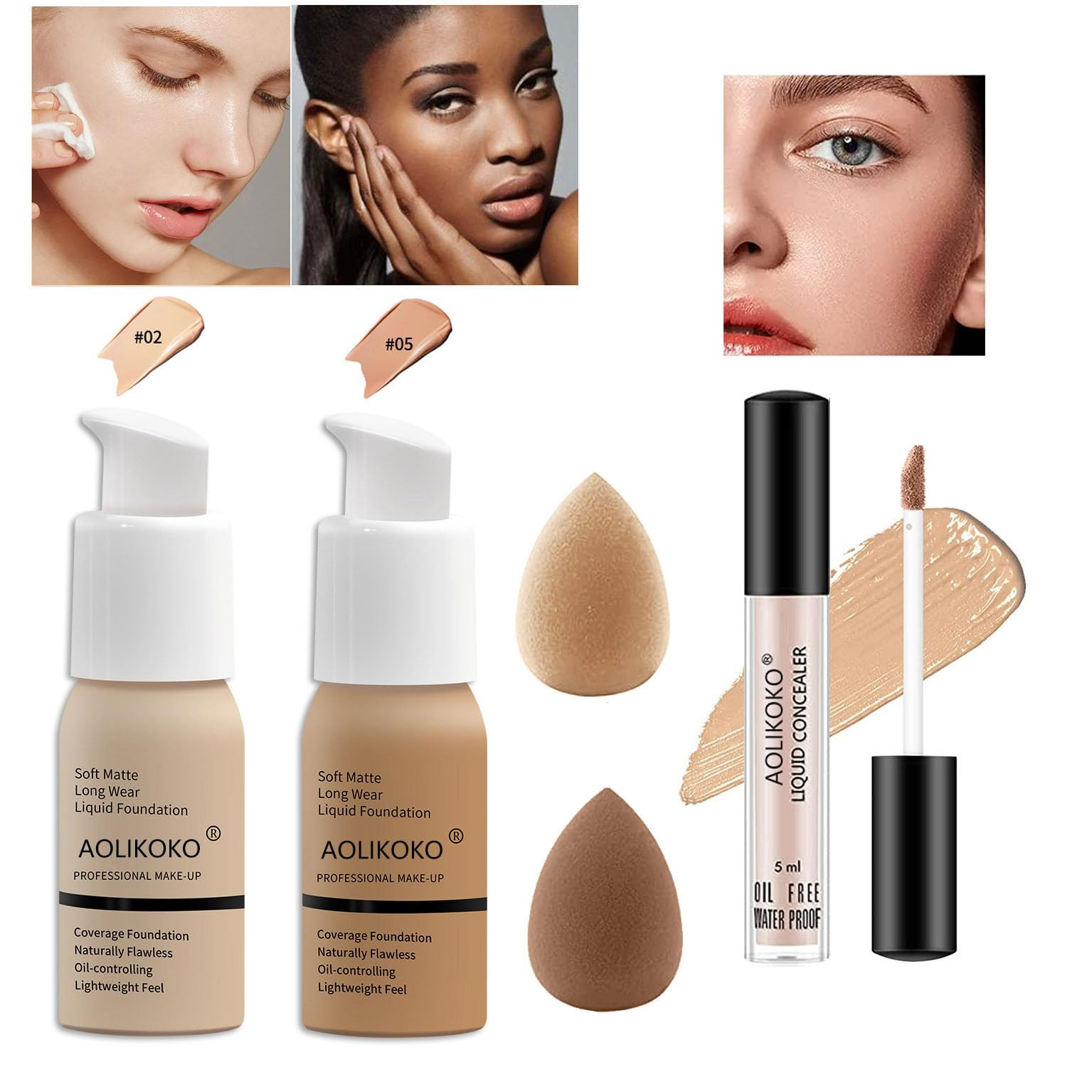 12-Color Pro Makeup Kit for Women - Eyeshadow, Foundation, Lipstick, Blush, Brus