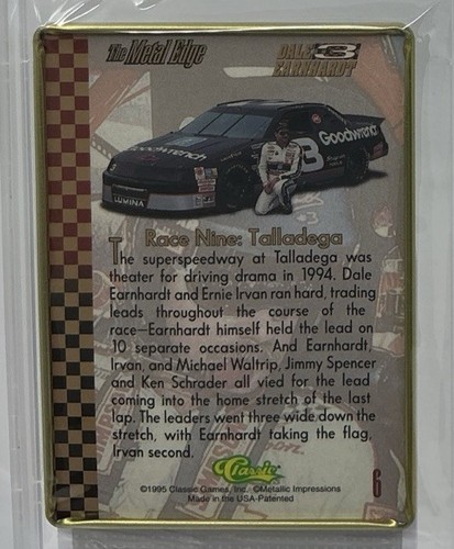 Dale Earnhardt PSA 10 - 1995 Classic Metallic Impressions #6 -Talladega - Pop. 1 - Picture 8 of 8
