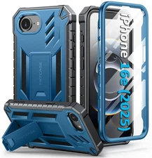 Funda para iPhone 16e 2025 Case Cuerpo Completo Con Protector De Pantalla [Azul]