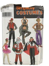 Simplicity 9802 Costumes Adult Sizes S M L Vintage 26 Pieces FF UNCUT