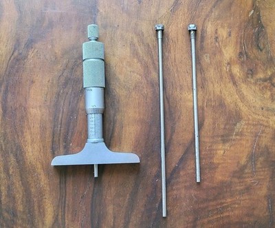 Vintage Craftsman Depth Micrometer w/(3) Rods USA 