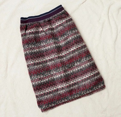 Dunkel Roter Noa Noa Aps Baumwollmix High Waist Rock Skirt M L 40