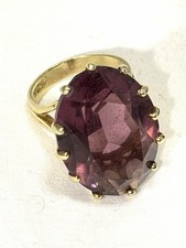 RAR Vintage 14k Gelbgold Gr. 7,25 Ring 20+ ct Amethyst SKAL 12,84 g