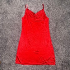 Gemstone Women's Red Cowl Neck Spaghetti Strap Slip Dress Size Large