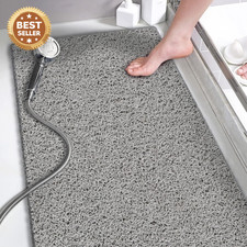 Shower Mats Non Slip without Suction Cups, 15.7 36 Inch, PVC Loofah Bathroom Ma