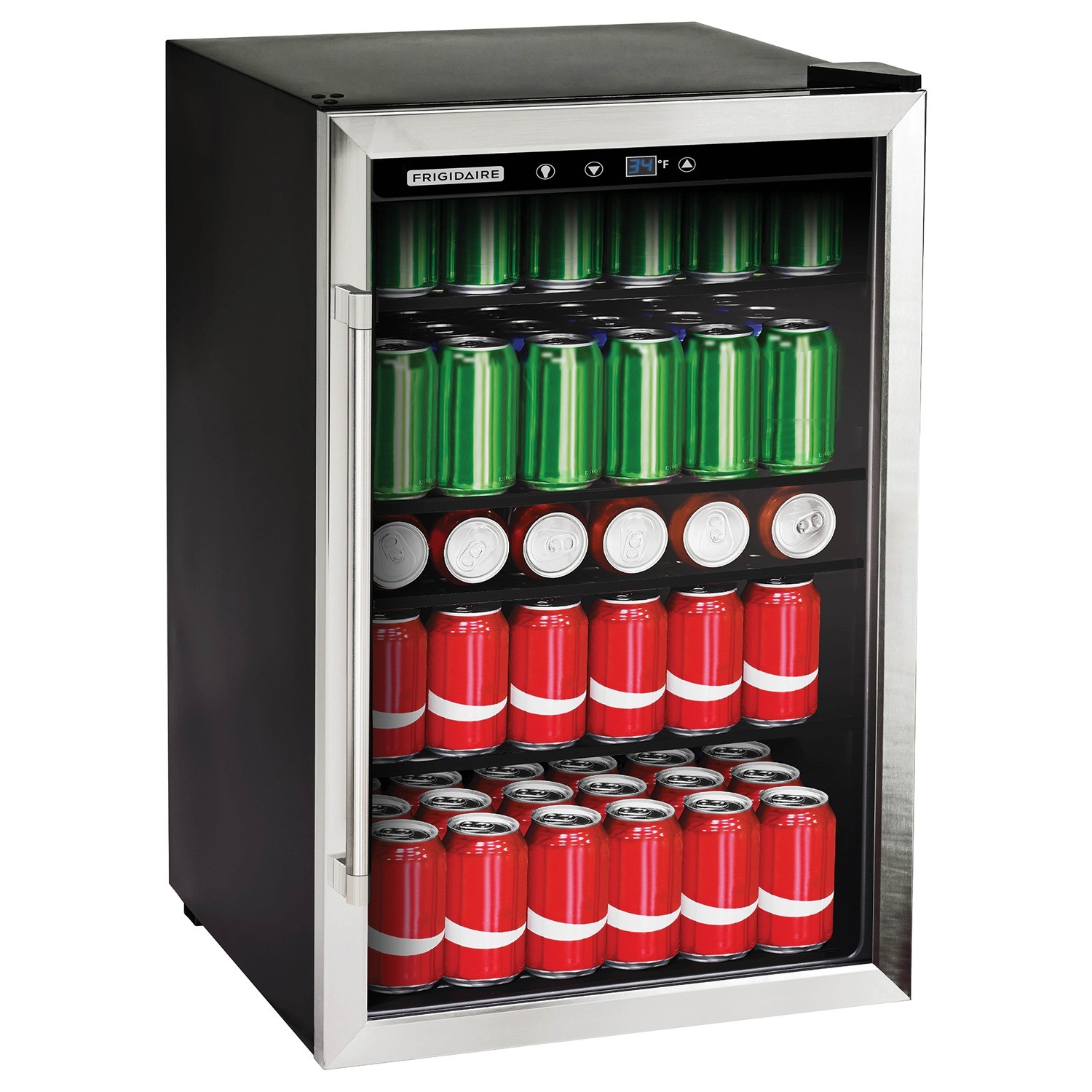 4.4 Cu Ft 126-Can Beverage Center Compact Refrigerator Stainless Steel Door