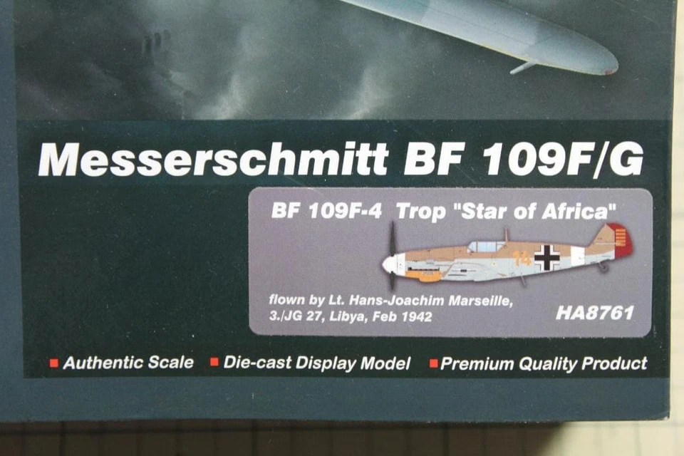 Modello Hobby Master 1/48 pressofuso Messerschmitt Bf109F-4 Trop Star of Africa - Immagine 2 di 4