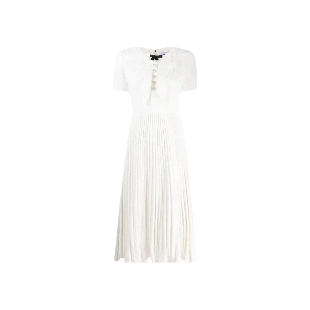 self portrait lace collared midi dress SELF-PORTRAIT Lace Collared Midi Dress - White