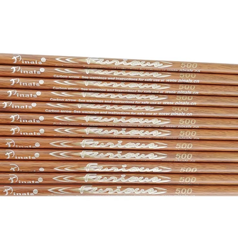 Archery Spine400 500 600 ID6.2mm 32Inch Wood Skin Carbon Arrow Shaft Bow Hunting - Image 3 of 4