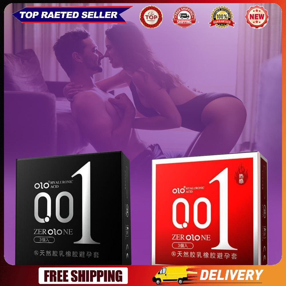 3 Stück OLO Hyaluronsäure-Kondom, ultradünne, mit Naturlatex geschmierte Kondome