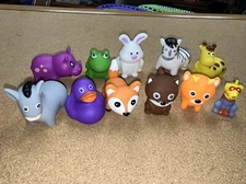 Lot Of 11 Rubber Animal Floating Bath Toys Jeep Life Duck Sort Of Stuff Cute Fun