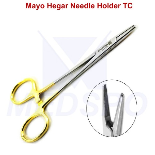 Dental Mayo-Hegar Nadelhalter gezackte Spitze Chirurgisch Veterinär TC Pinzette CE - Bild 3 von 4