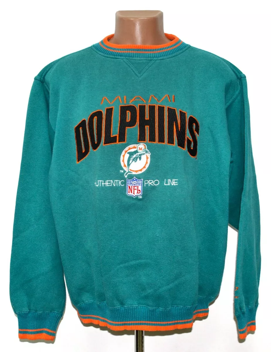 NFL MIAMI DOLPHINS AMERICAN FOOTBALL SWEAT TOP LOGO ATHLETICS SIZE L ADULT