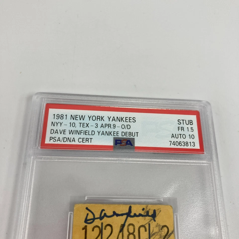 Dave Winfield Signed 1981 New York Yankees Debut Ticket 4-9-81 PSA DNA - Image 2 of 4