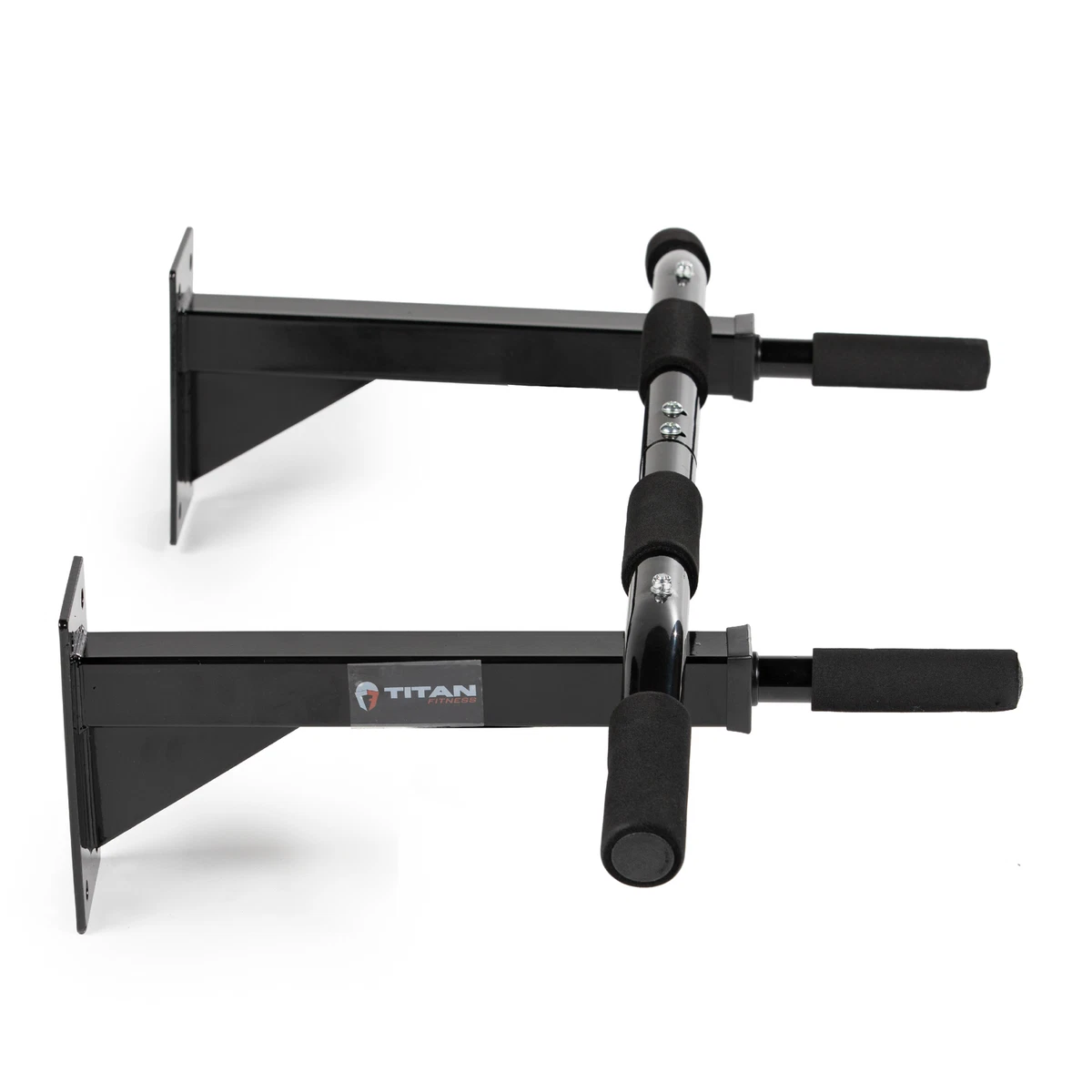 Titan Fitness 3 Position Wall Mounted Pull Up Bar Foam Grip