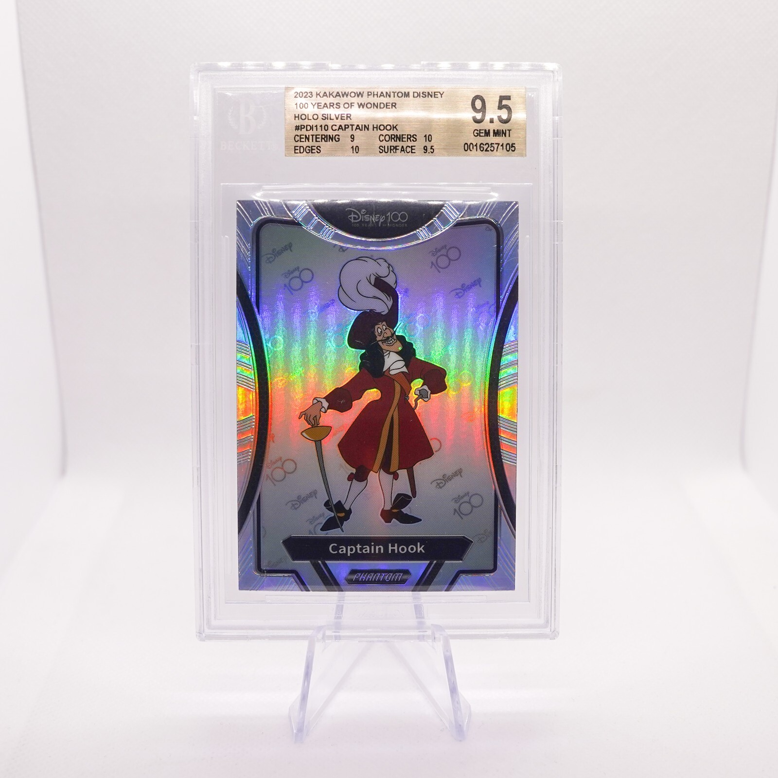 2023 Kakawow Phantom Disney 100 Years Captain Hook Holo Silver BGS 9.5 (Pop 1)