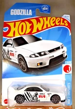 2024 Hot Wheels #96 HW J-Imports-GODZILLA 5/10 NISSAN SKYLINE GT-R (BNR33) White