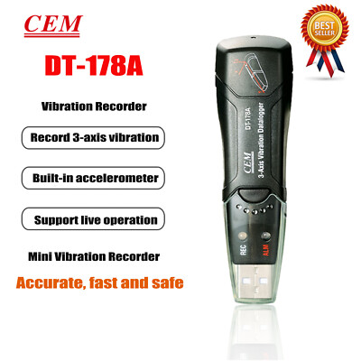 CEM DT-178A 3-Axis Shock Vibration Acceleration Data Logger 8M Memory FFT  KD