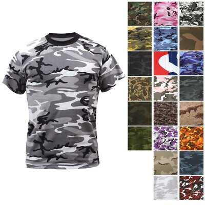 #ad Camo T Shirt Tactical Tee Short Sleeve Military Army Camouflage Uniform Fashion $15.99