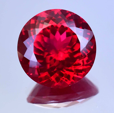 36.40 Ct Natural Mozambique Blood Red Ruby Certified Flawless Round Cut Gemstone