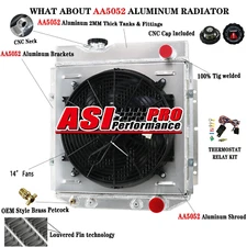4 Row Aluminum Radiator+Shroud Fan For 1964-1966 Ford Mustang Falcon Comet V8