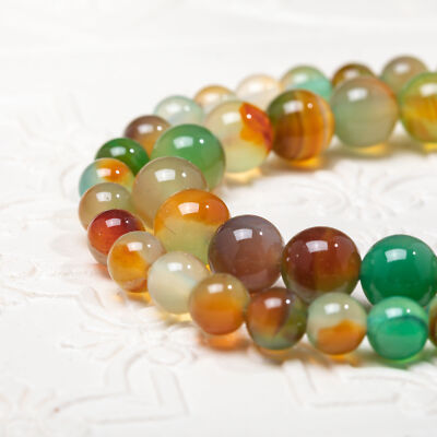 Vanilla Mountain Peacock Agate Round Beads 8mm DIY Jewelry Making