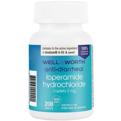 anti-diarrheal 2 mg 200 caplets by WELL & WORTH Fast Diarrhea Relief 1 DAY SHIPP