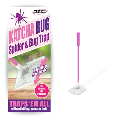 KATCHA Humane Spider Catcher - Pink- Trap spiders and insects at arms length