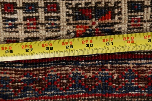 Geometric Semi-Antique Meshkin Traditional Area Rug Wool Handmade Oriental 3'x6' - Picture 12 of 12
