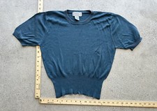 Vintage Jennifer Moore 100 Silk Cinched Waist Blue Top Size L