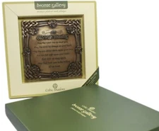 Irish Blessing Wall Plaque Bronze Plated Celtic Knot Shamrock Home Decor 5.9x6.1