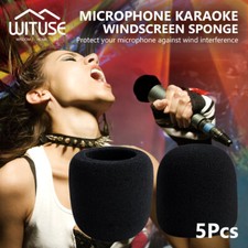 5PCS HANDHELD MICROPHONE WINDSCREEN SOFT WINDSHIELD FOAM SPONGE MIC COVER BLACK