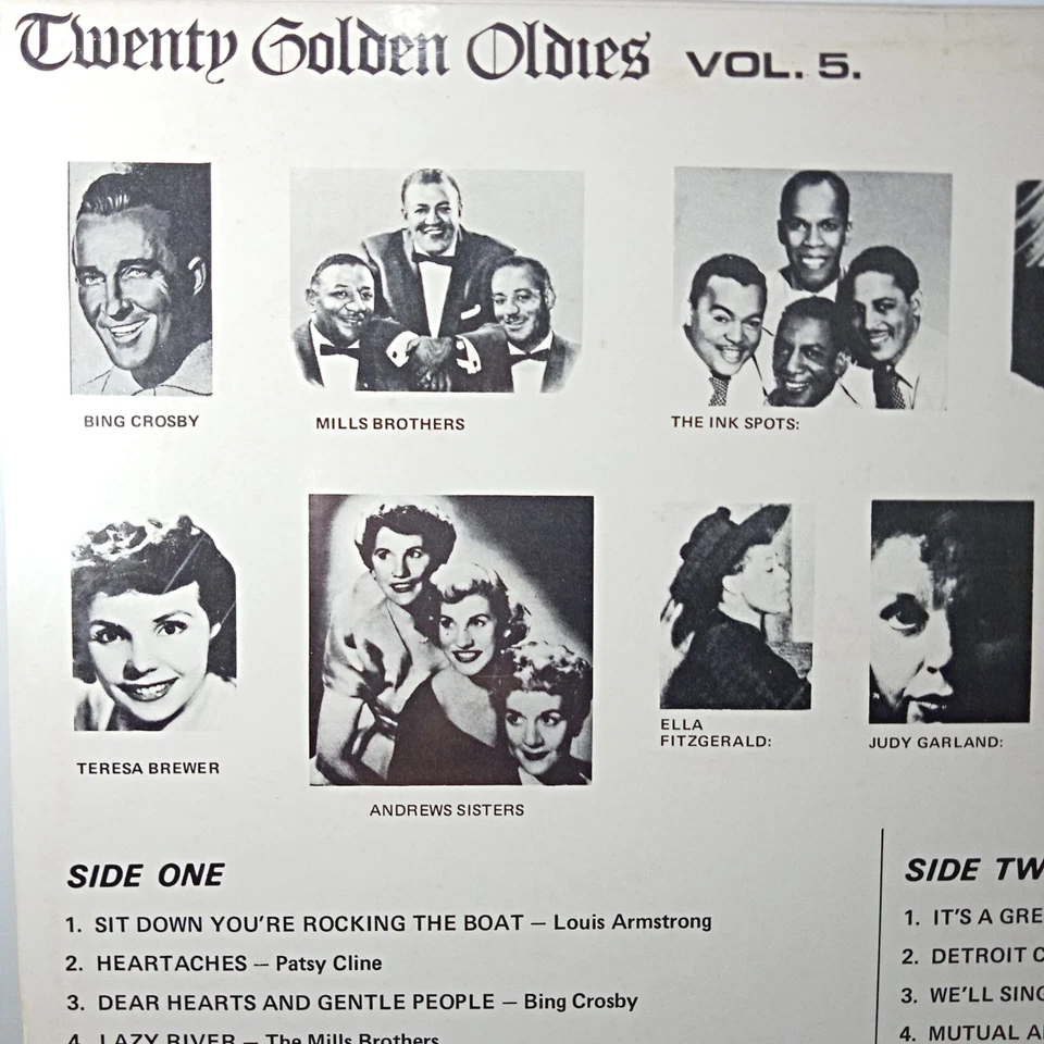 Twenty Golden Oldies Vol. 5 Vinyl LP Record 1976 Compilation Various Artists - Image 4 of 4