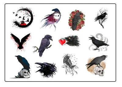 KAZ CREATIONS Raven Temporary Tattoos