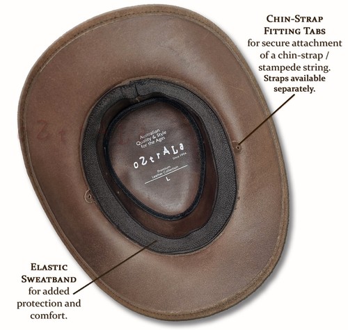 【oZtrALa】 AUSTRALIAN Outback Suede LEATHER Hat Cowboy Men Women Kids Aussie HL32 - Picture 6 of 15
