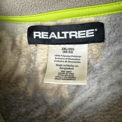 Real Tree Xtra Camo Fleece Jacket Men's XXL Hunting Y2k - Picture 7 of 9