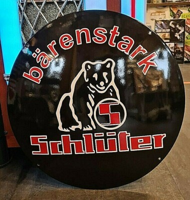 Emailschild SCHLUTER Barenstark Traktor Landmaschine Emaille sign
