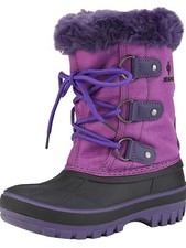 Girls Winter Snow Boots Faux Fur Lined Ankle Boots Zip Warm Ski Boots Sz 12