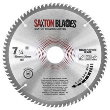 Saxton 185mm x 80T Circular Saw Blade Aluminium Laminate Hardwood fits Bosch etc