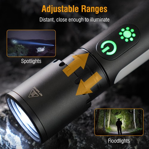 99000LM Ultra Bright White Laser Focus Flashlight Rechargeable Flashlight 10W - Picture 6 of 15