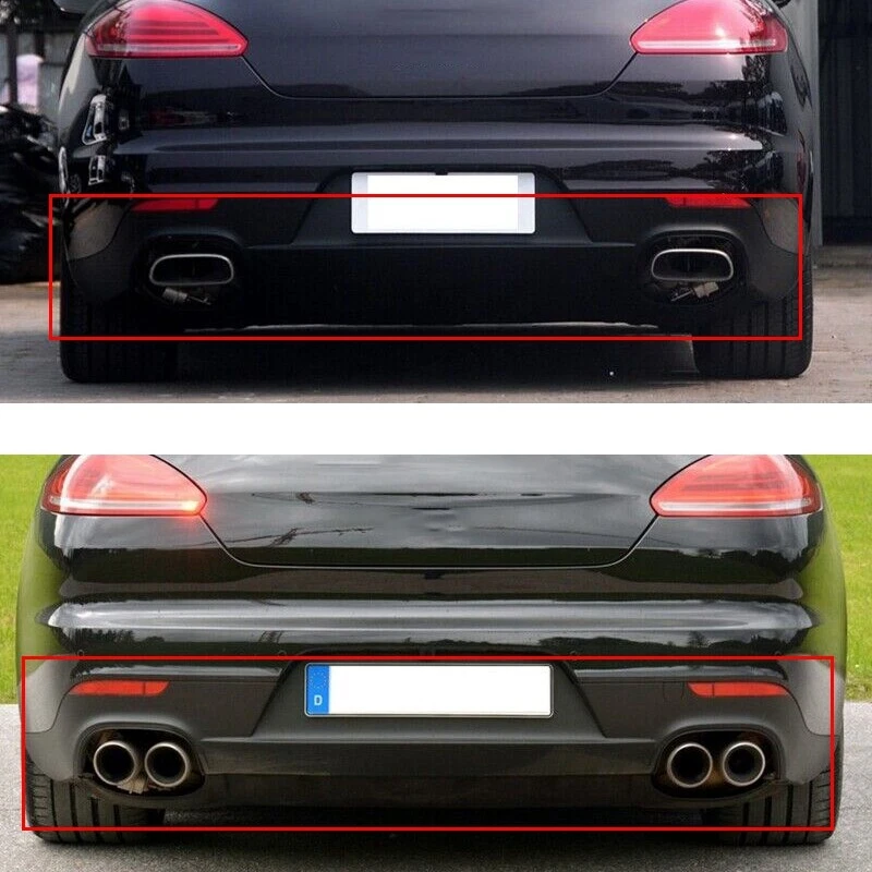Silenciador de bico tubo traseiro pontas de escape modificadas para Porsche Panamera 2011-2016 - Imagem 4 de 4