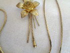 Gold Toned Flower 28” Necklace with Adjustable Slide (#4320). — photo 5