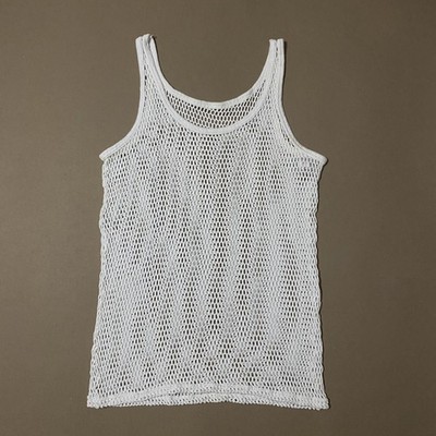 Super cool vintage 60s 70s German White fishnet tank top 