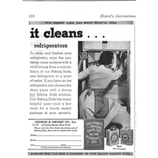 1936 Print Ad Arm & Hammer And Cow Brand Are Pure Bicarbonate Soda Clean Fridge!
