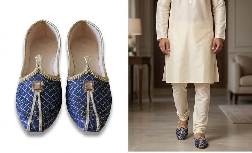 Men Gray Shoes Indian Mojaries Handmade Wedding Khussa Flats Jutties US 6-11
Opens in a new window o