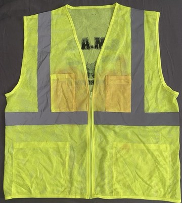 Hi-Vis Mesh Cover Up Vest Reflective Safety Jacket Work Construction PPE XL #Y
